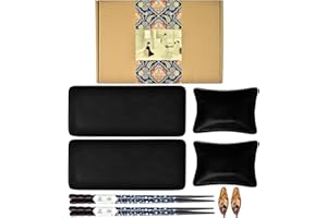 Artcome 8 Piece Japanese Style Ceramic Sushi Plate Dinnerware Set with 2 Sushi Plates, 2 Sauce Dishes, 2 Pairs of Chopsticks,