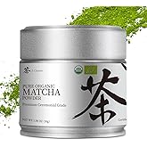Chaism Ceremonial Grade Matcha Green Tea Powder - Premium First Harvest USDA Organic Gluten-Free Vegan, 100% Pure Unsweetened No Additives, 1.06oz Tin