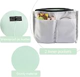 Maange Small Cosmetic Bag 2 Pcs Green Blue PU Leather Travel Pouch with Handle view 5