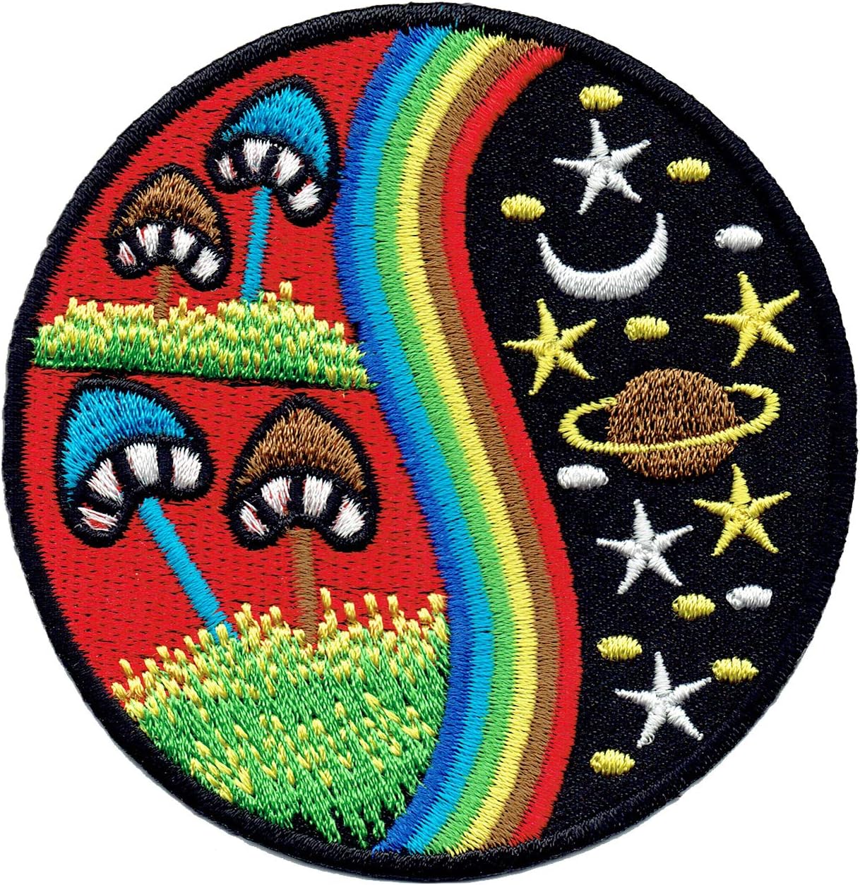 Parches Lucky, parche, aplique, planchado, seta, arco iris, Goa