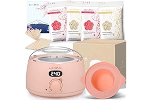 KOTAMU Wax Kit Pink Digital Hair Removal Waxing Kit for Women & Men Hot Wax Warmer Pot for Face, Eyebrow, Body, Brazilian, Bikini, Sensitive Skin Waxing Machine with 25 Accessories for Home Salon