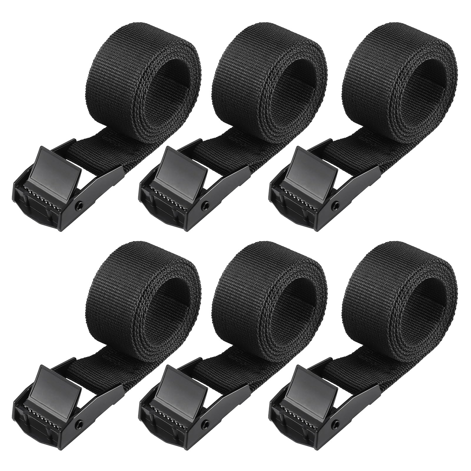 Hejo 6 PCS Ratchet Strap,Sturdy Lashing Straps with Cam Buckle, Rustproof Fastening Ratchet Tie Down Straps for Motorcycles, Bicycles, Luggage, Packages (65x2.5cm)