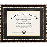 FLYJOE 8.5x11 Diploma Frame with Black over Gold