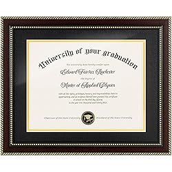 FLYJOE 8.5x11 Diploma Frame with Black over Gold