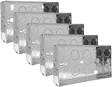 EVOGES Double Metal Back Box 25mm 2 Gang 1.0mm BS4662 Brass Terminal Pack of 5