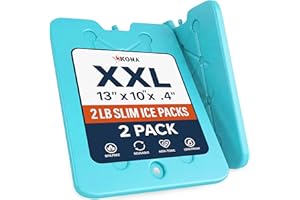 Ice Packs for Coolers - Large, Space Saving - No Ice Required - Reusable Long Lasting (-5C) Large Thin Freezer Packs - 10 x 1