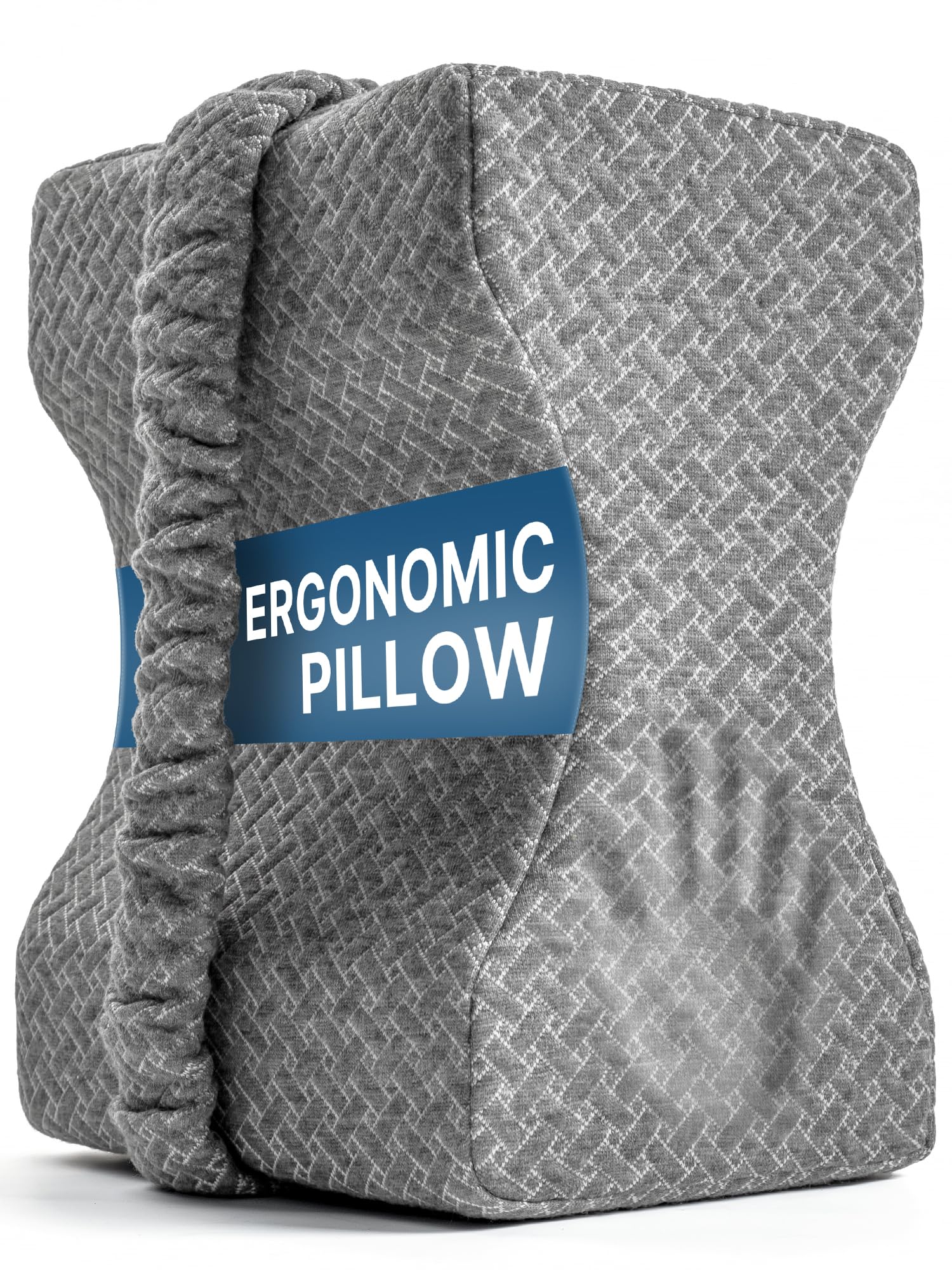 UJPFEO Knee Pillow for Side Sleepers,Memory Foam Leg Pillow for Side Sleeping Between Knees,Knee Cushions for Hip,Back,Joints,Sciatica Pain Relief Pillows,Spinal Alignment Support,Grey