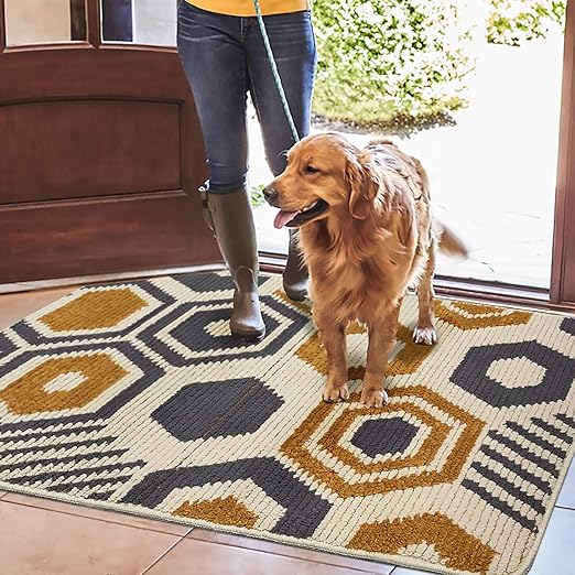 Color&Geometry Nonslip Door Mat 80 x 100 cm, Machine Washable Soft