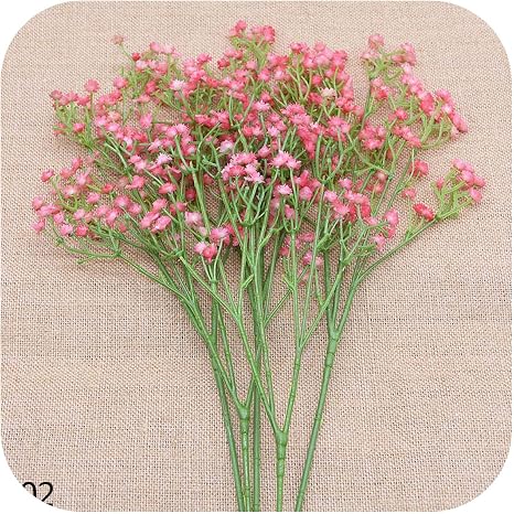 Amazon 人工カスミソウ花束プラスチック偽花の赤ちゃんの結婚式の結婚式の家の装飾diyフラワーアレンジメント写真の小道具 F02 3pcs 造花 オンライン通販