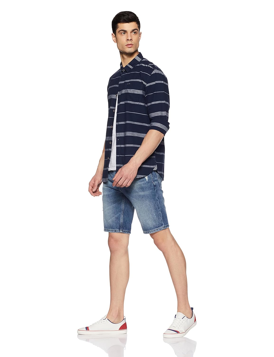 pepe jeans men's striped regular fit casual shirt