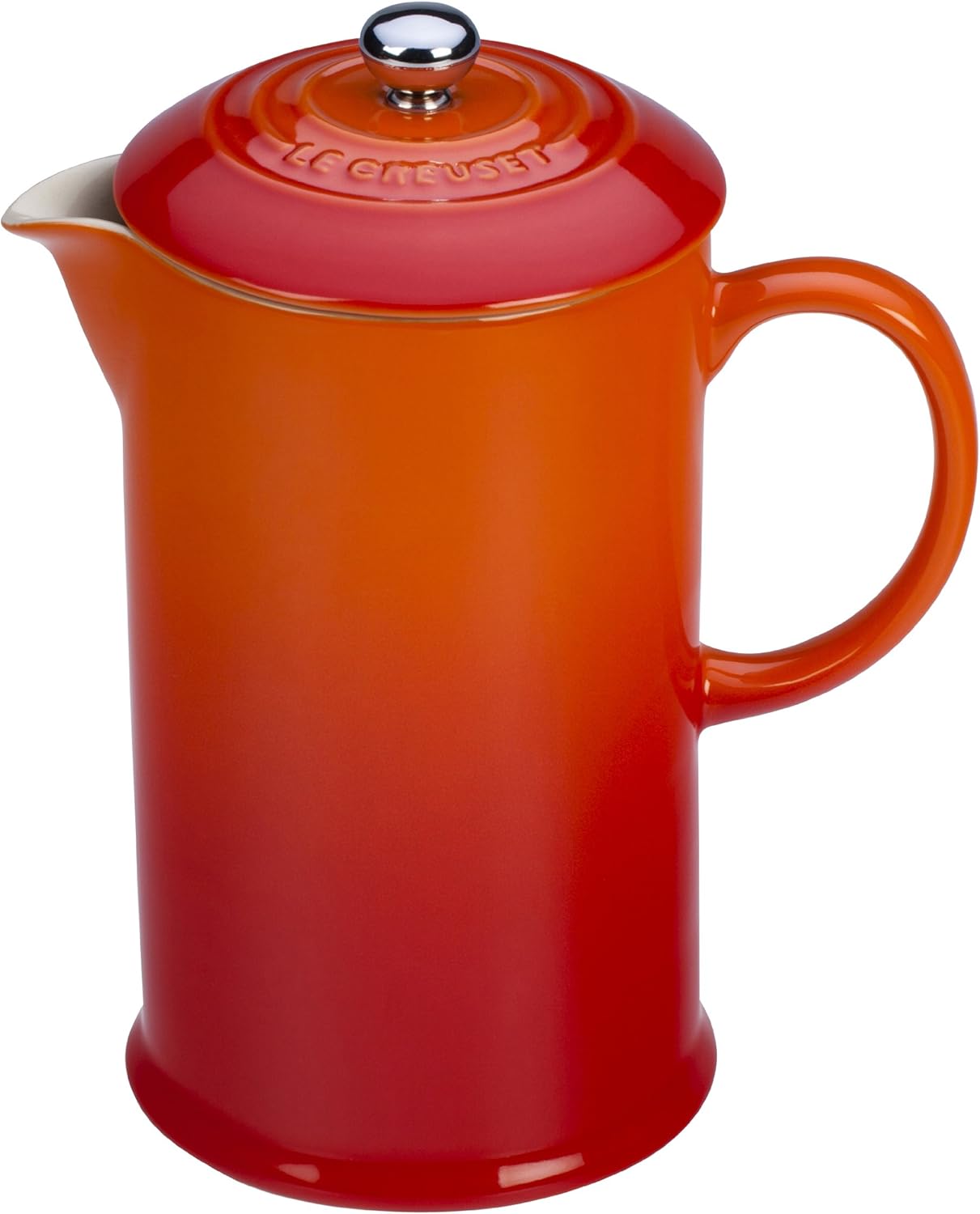 Amazon Le Creuset Flame Stoneware 27 Ounce French Press Coffee Maker
