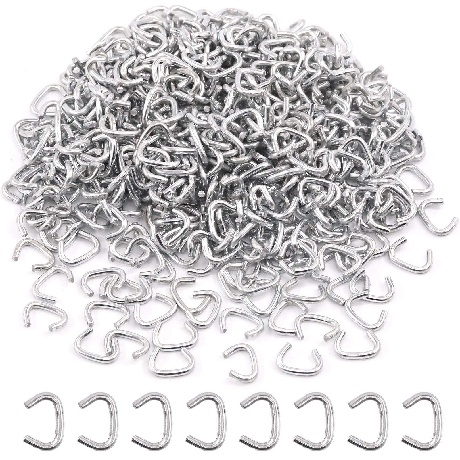 Keadic 1000 Pieces Galvanized Pig Rings Assortment Kit, Professional Upholstery Pig Rings, Installation Kit for Furniture Pads, Bungee Shock, Meat and Sausage Casing, Animal Cages