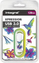 Integral 128GB XPression USB 3.2 Drive Hummingbird Design - Vibrant Memory Stick view 2