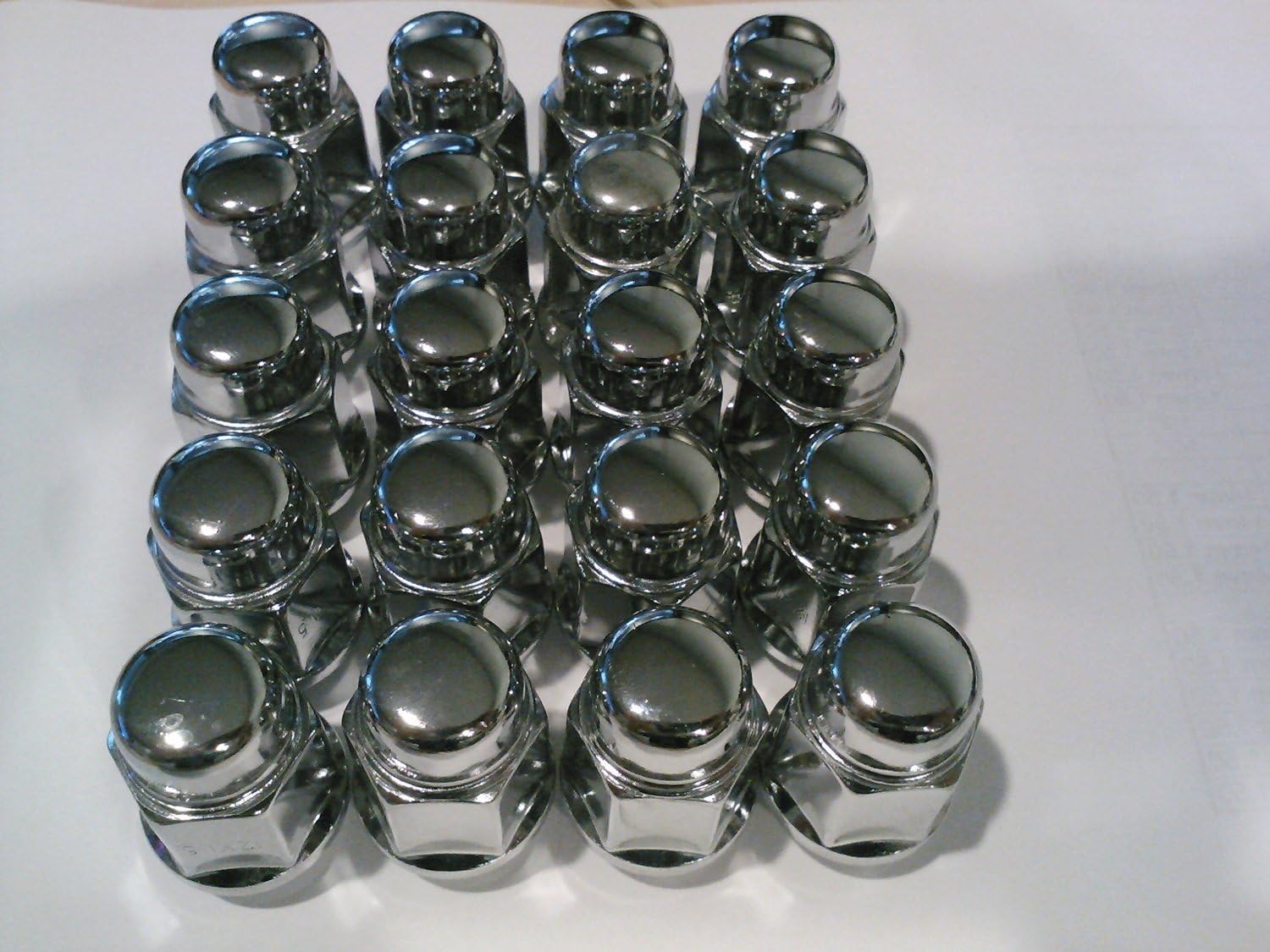 T6 PREMIUM CHROME BULGE ACORN 3/4 HEX LUG NUTS 1/2 LEFT HAND THREAD PITCH SET OF 16