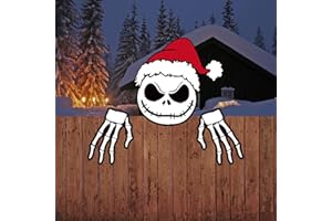GYGOT Nightmare Christmas Jack Fence Peeker,Jack Tree Topper for Christmas Tree Indoor Outdoor