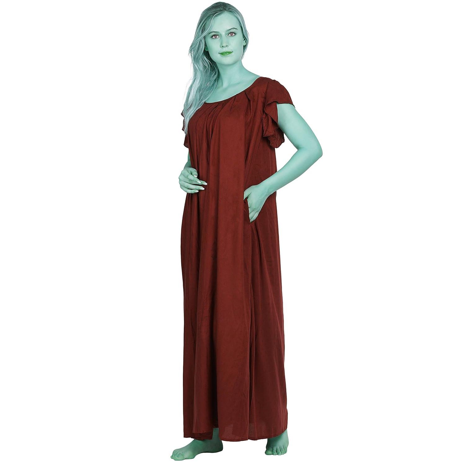 Night Gown Cape Sleeve Tunic Fashionable Summer Nightwear Women S5XL