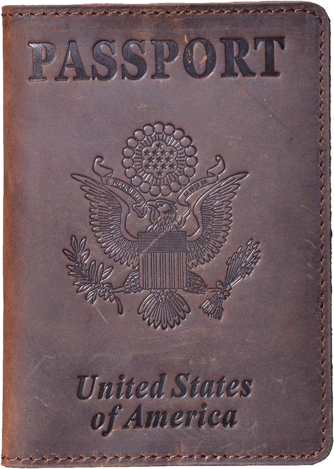 Leamekor Passport Holder Wallet Cover Passport Case Genuine Crazy Horse Leather