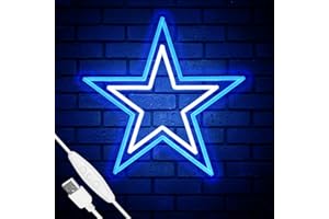 YUNYEENEEN Football Team Neon Sign, Cool Light Up Dimmable Dallas Logo Hanging Led Neon Sign for Wall Decor, Party, Bar, Man Cave, Garage, Game Room Deco, Birthday Gift for Football Fans (B-Cowboy)