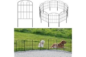 KANEODOT 20 Pack Decorative Garden Fence,24in (H) x 22ft (L) Rustproof No Dig Animal Barrier Fence Border for Dog Rabbit Smal