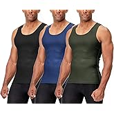 DEVOPS 3 Pack Men's Muscle Dry Fit Compression Tank Top