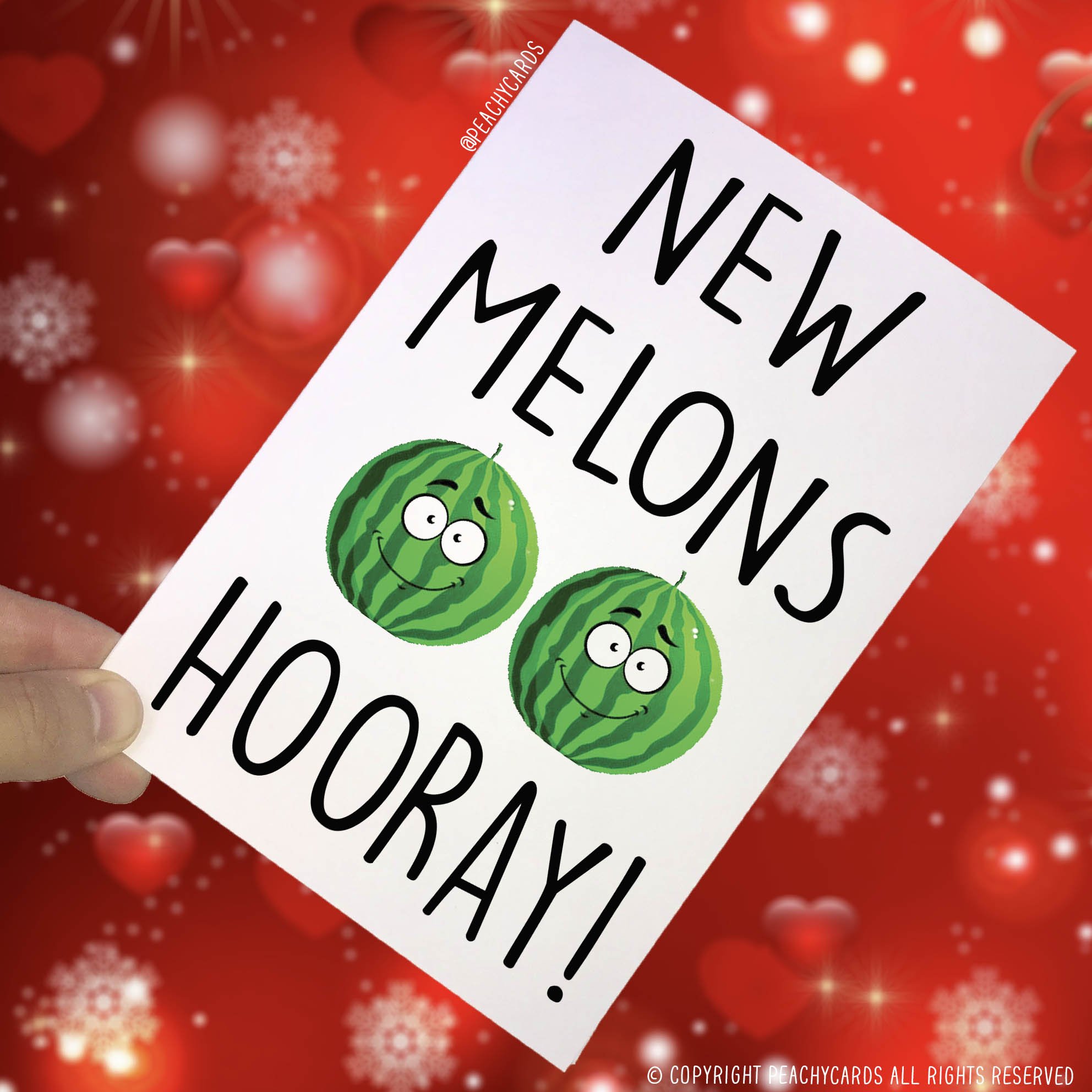 Boob Job Cards, New Melons Hooray Card, Best Friend Card, Boob Job Card, New Boobs, Boob Surgery, Fake Boobs, Fake Tits, Funny Card, PC35