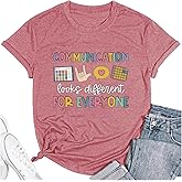 Teacher Shirts for Women Autism Speech Therapy T-Shirt Special Education Mental Health Teacher T-Shirt SLP Graphic Tee Top