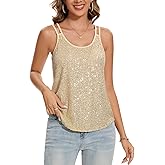 MINTLIMIT Sequin Tops for Women Sleeveless Sparkle Shimmer Tank Tops Glitter Disco Party Camisole Vest Top Blouse Shirt