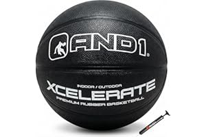 AND1 Xcelerate Rubber Basketball: Official Regulation Size 7 (29.5”) Streetball, Made for Indoor/Outdoor Games