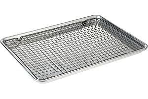 Nordic Ware - 43172AMZM Nordic Ware Half Sheet with Oven Safe Nonstick Grid, 2 Piece Set, Natural