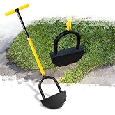 Manual Edger Lawn Tool with 38"-42" Adjustable Length, Half Moon Saw Tooth Border Edger with Wide Footplate Manganese Steel B