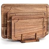 Wooden Cutting Boards for Kitchen, Wood Cutting Board Set with Juice Groove, Chopping Boards Set of 3（Small, Meduim & Large C