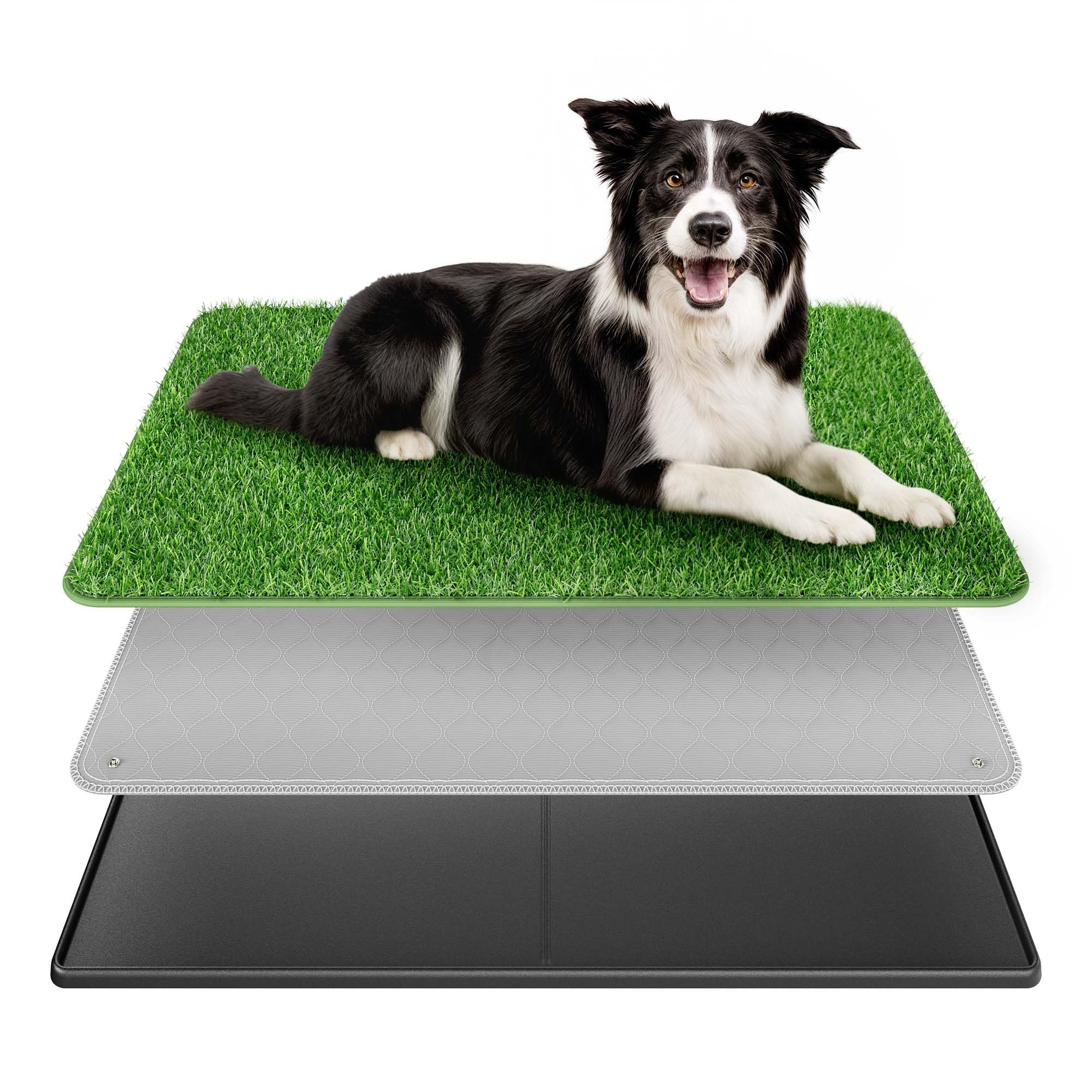 Photo 1 of BurgeonNest Dog Grass Pad with Tray 35"x24", Includes Reusable Artificial Turf for Dog Litter Box, Ultra-Absorbent Washable Pee Pad & EVA Material Tray for Balcony, Apartment & Indoor/Outdoor Use