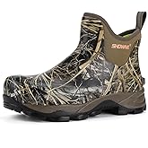 Showave Men's Rubber Boots Waterproof Rain Footwear Durable Short Hunting Boots for Mud Gardening Yard and Chore Working