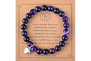 GAFOWM Bracelets for Girls, Natural Stone Girls Bracelets with blessing message card, Perfect Christmas Birthday Gifts for Daughter, Granddaughter, Niece, Daughter-in-Law