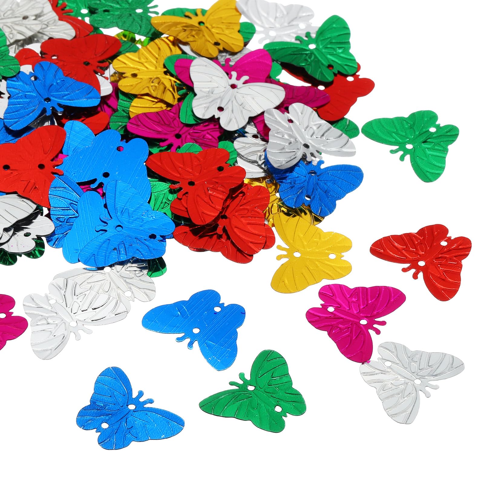 PATIKIL 30 Gram/1 Ounce Sequins and Spangles, 2Pcs Mixed Sequins for Crafts DIY Arts Wedding Celebration Supplies Greeting Card Decoration, Mix Colors Style 2, Butterfly