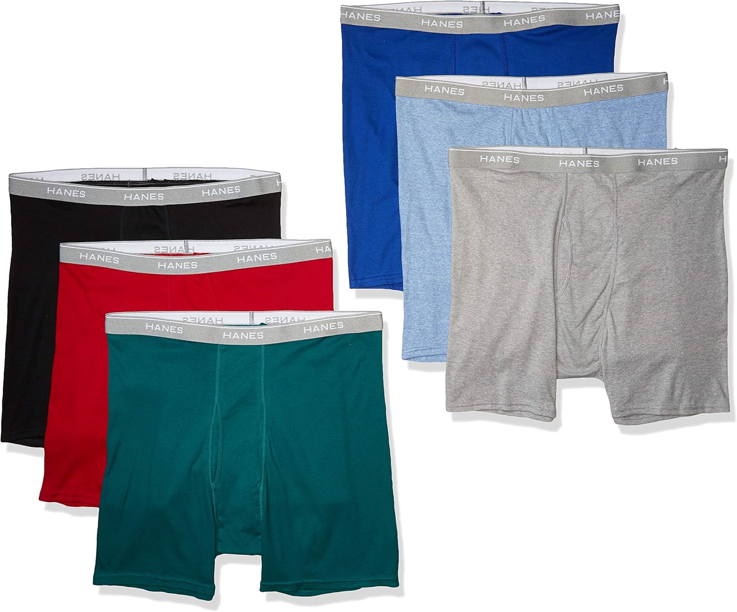 Hanes Men's Tagless Exposed Waistband Boxer Briefs at  Men’s Clothing store