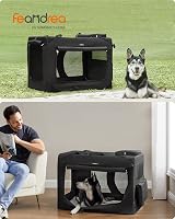 Feandrea Foldable Pet Carrier Bag 102x69x69 cm Large Dog Crate Black view 2