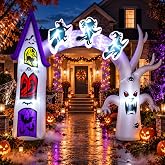 Capoda 14FT Length X 10FT Tall Halloween Inflatable Arch with LED Lights | Castle Witch Dead Tree Halloween Blow Up Archway for Indoor Outdoor Entryway Garden Yard Lawn Decorations