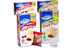 NOBLE CRUNCH Fruit Pie - Variety Pack - Apple (2pk, 12oz - 24 pies) - Cherry (2pk, 12oz - 24 pies) - 48 Snack Sized Fruit Pies - Party Mix (1, 8oz) - 5 Items Total