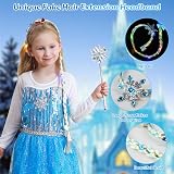 MELAND Princess Blue Light Up Dress Set for Girls 3-10 Years with Crown Wand view 5
