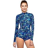AXESEA Womens Rash Guard UPF 50+ Long Sleeve Swim Shirt One Piece Bathing Suit Swimsuit