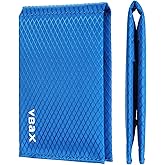 VBAX Minimalist RFID Blocking Slim Wallet for Men – Waterproof Microfiber Front Pocket Bifold Card Holder – Holds 10 Cards & Cash, Arctic Blue Edition