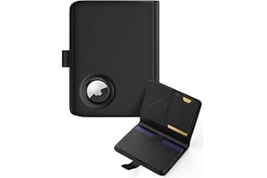 Stouchi AirTag RFID Passport Holder, Premium Vegan Leather Travel Holder with Detachable Magnetic Card Case, 1-Second Pull St