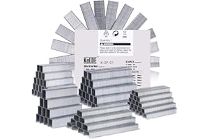 KeLDE 5000-Pack Heavy Duty T50 Staples and Brad Nails Kit, Include 1/4, 5/16, 3/8, 1/2, 9/16 Inch(6, 8, 10, 12, 14 mm) and 5/8 Inch(15mm) Brad Nail, for Arrow T50 / Stanley TRA700 / Rapid 140