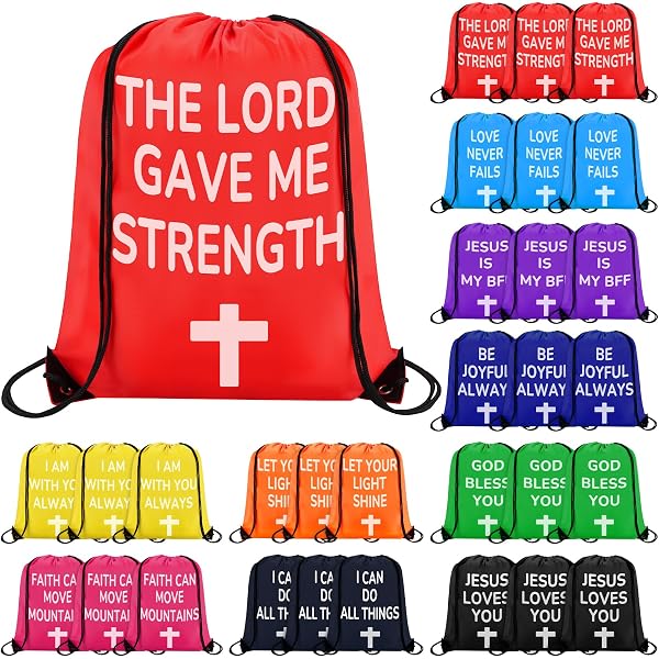 Amazon.com | SilTriangle 30 Pcs Christian Drawstring  display picture 2