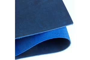 TOP-RANK LEATHER SINCE 2015 Real Leather Tooling - Thick Crazy Horse Leather Sheets for Crafting, Wallets - Not Faux (Blue, 12"x12")