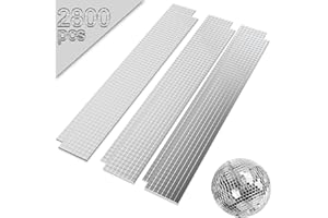 2800pcs OIIKI Self-Adhesive Mini Square Glass Mirrors Mosaic Tiles, 5x5mm Mirror Stickers, Decorative Craft DIY Accessory for Household Wall/Ceiling Decorations