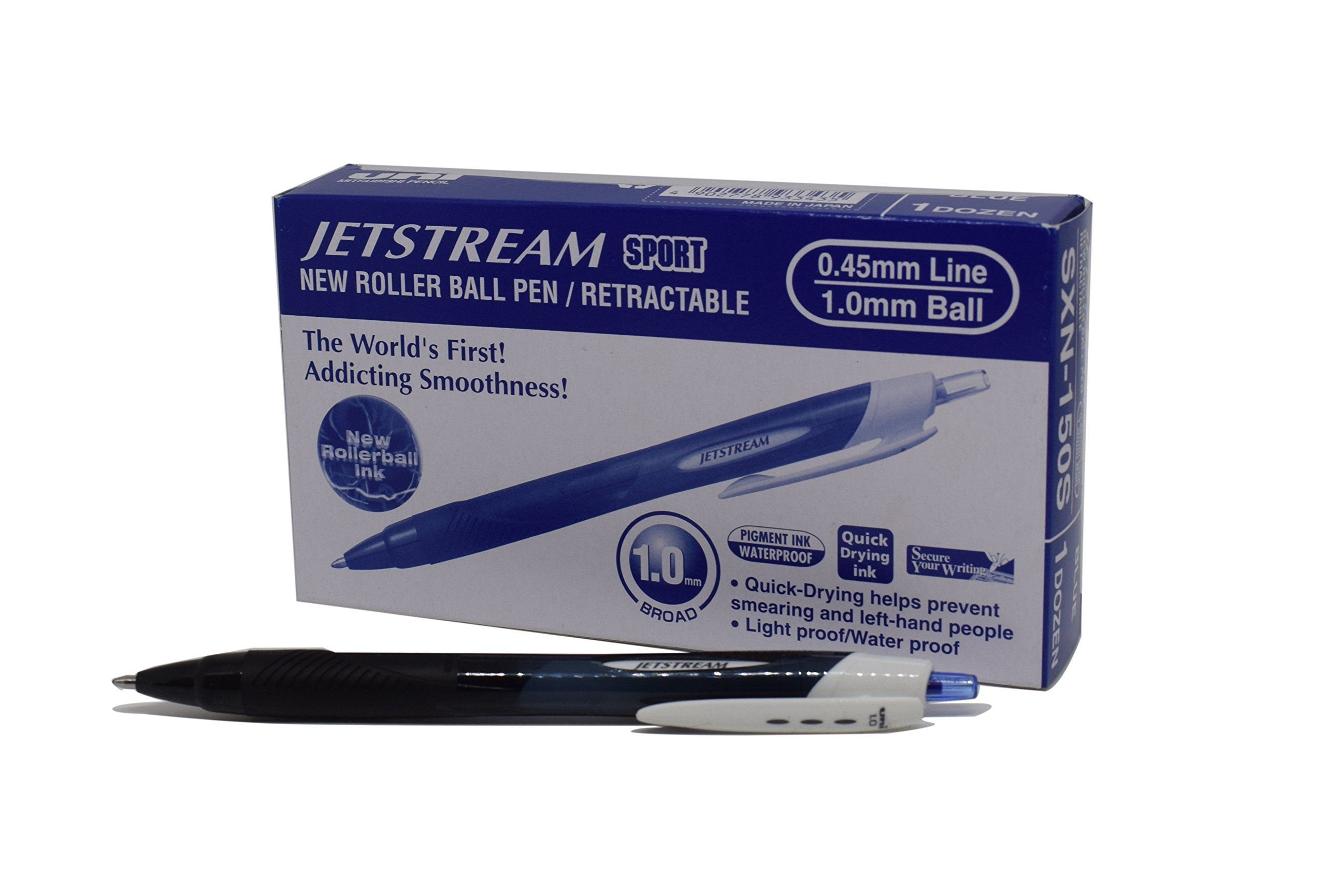 uni-ball 019828000 1 mm Jetstream Sport RT Rollerball Pen - Blue (Pack of 12)