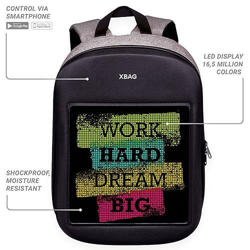 XBAG LED Backpack Customizable Led Screen Hard Case Laptop