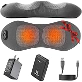 Lewuyoya Triple Fusion Back Massager with Heat, Vibration &amp; Traction | Includes 10000mAh Power Bank, 3-in-1 Portable Lumbar Pillow for Lower Back Pain, Ideal for Office Chair, Car, Sofa &amp; Bed